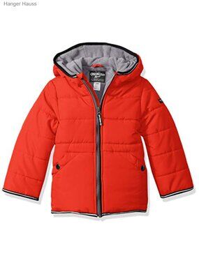 Boys Heavyweight Fleece Lined Hooded Stripe Jacket Coat